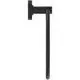 Schwenkbarer Handtuchring in schwarzem Finish, hergestellt von Ideal Standard. Die Halterung ist rund und die Stange hat eine glatte, einfache Form.